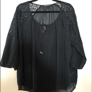 Black & lace blouse